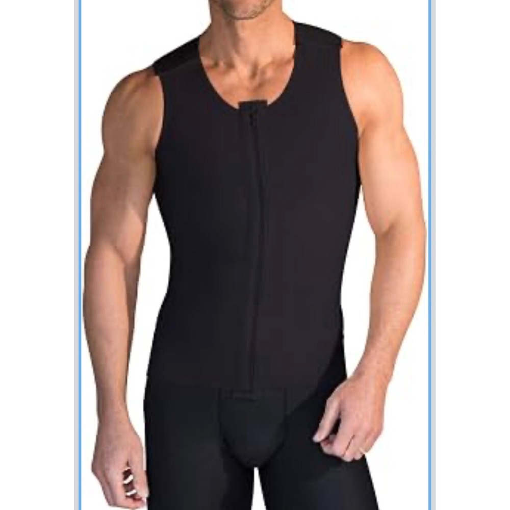 Marena Recovery Mens Compression Vest Style MV Post-Surgical NWT Medium Black